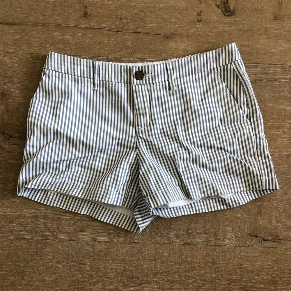 Blue and White Stripes Shorts